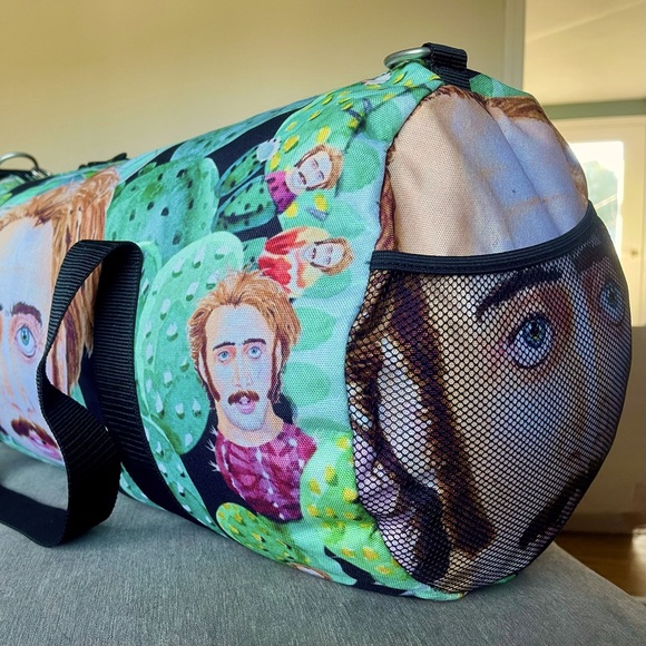 Nicolas Cage Raising Arizona Cactus Acid Trip XL Duffel - Nic Cage Weekend Bags - Picture 7 of 10